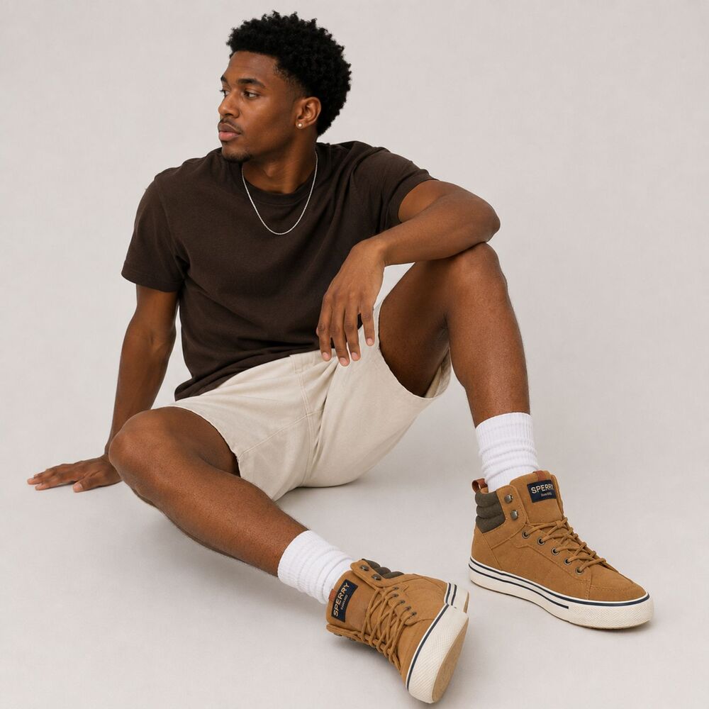 Sperry Men's Striper Storm Suede Tan Hicker Sneaker Boots